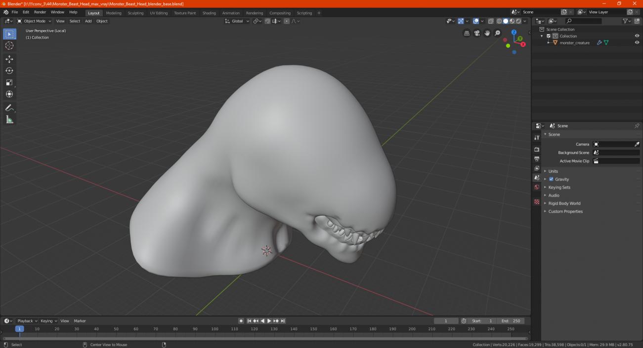 3D Monster Beast Head model