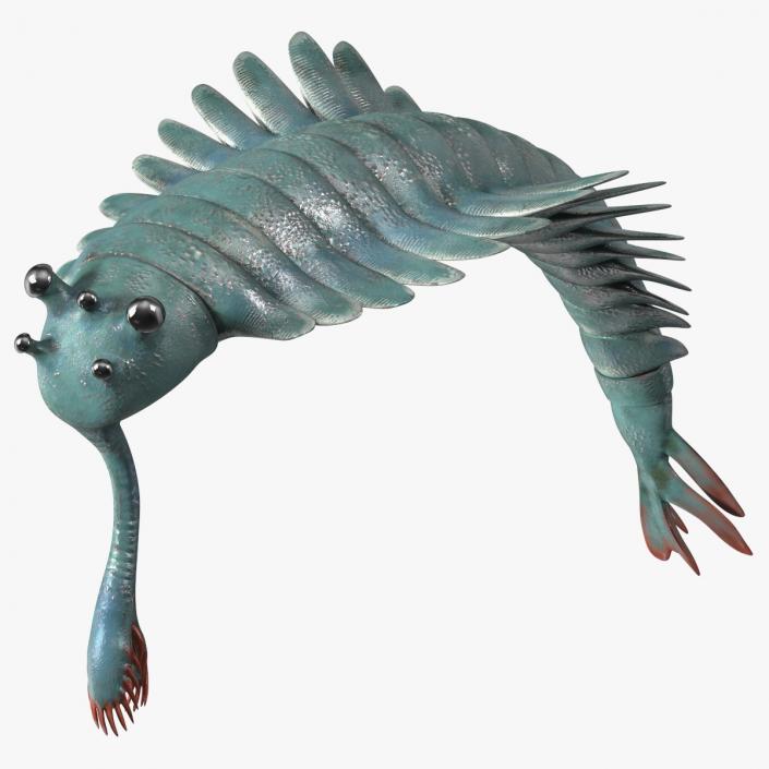 Green Opabinia Flip 3D model