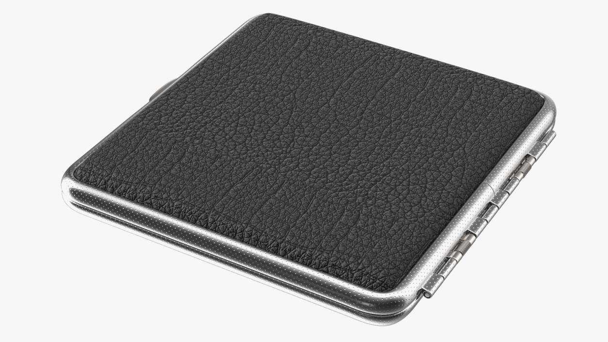 Metal Cigarette Case Silver and Black 3D