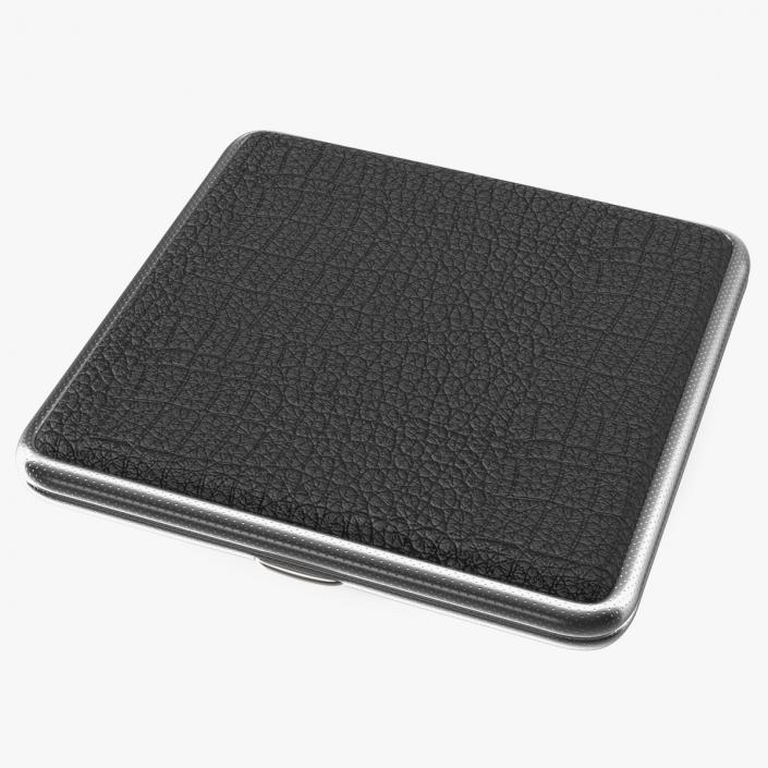 Metal Cigarette Case Silver and Black 3D