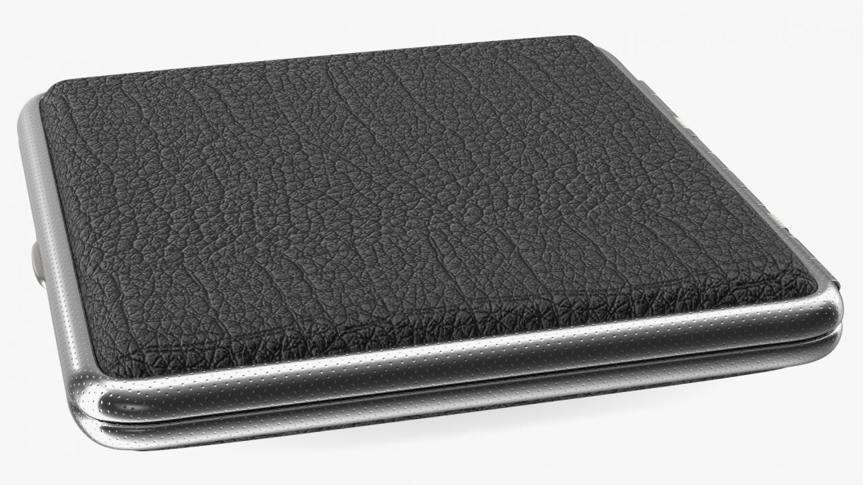 Metal Cigarette Case Silver and Black 3D