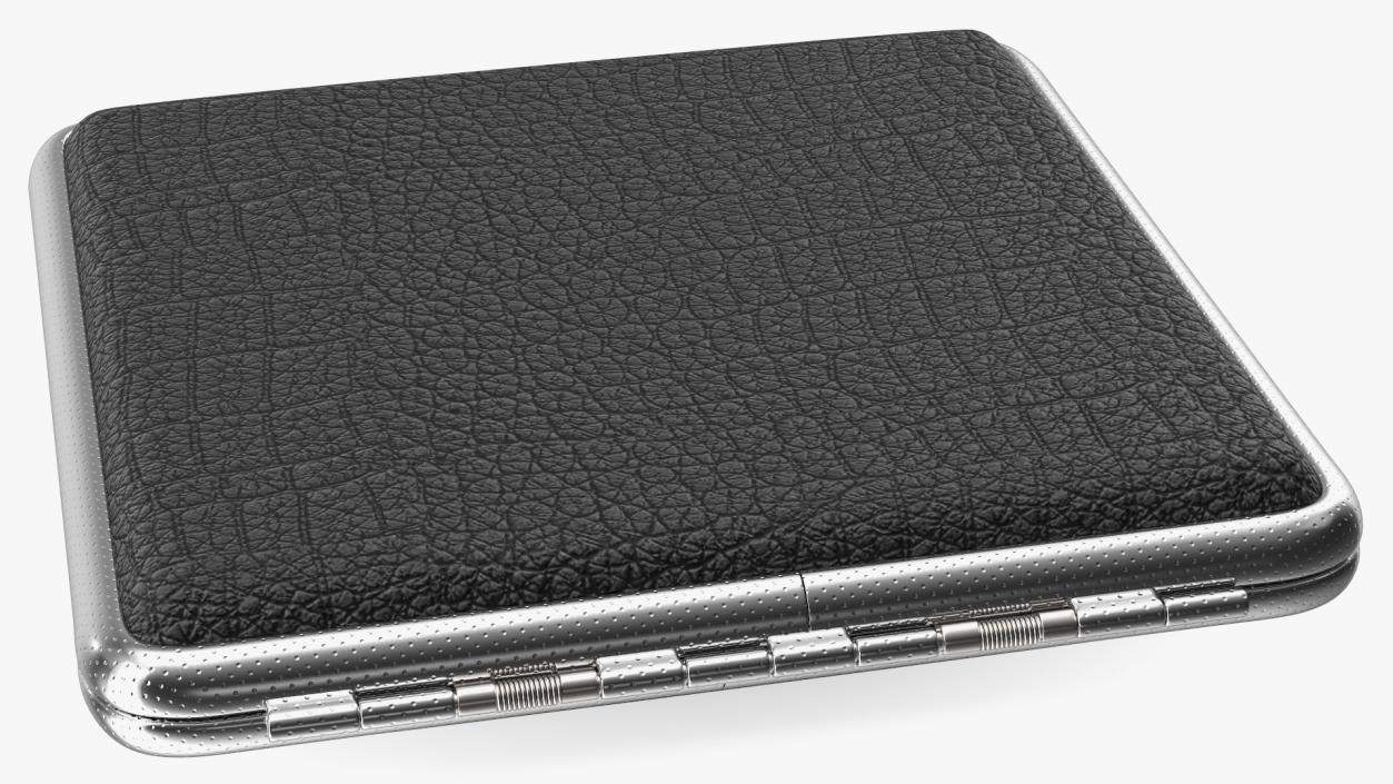 Metal Cigarette Case Silver and Black 3D