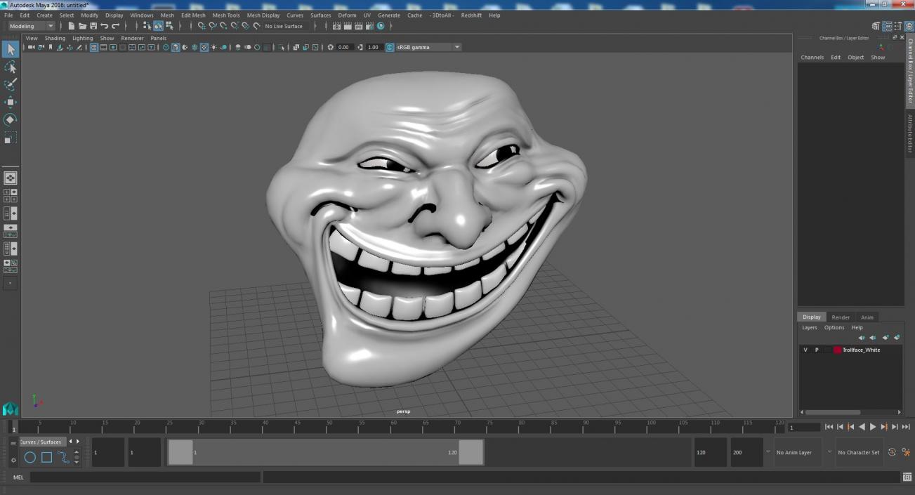 3D model Trollface White