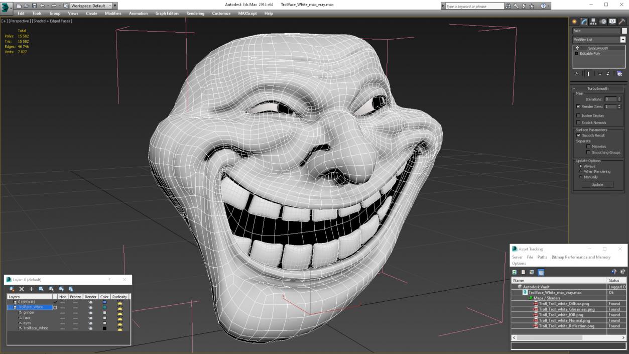 3D model Trollface White