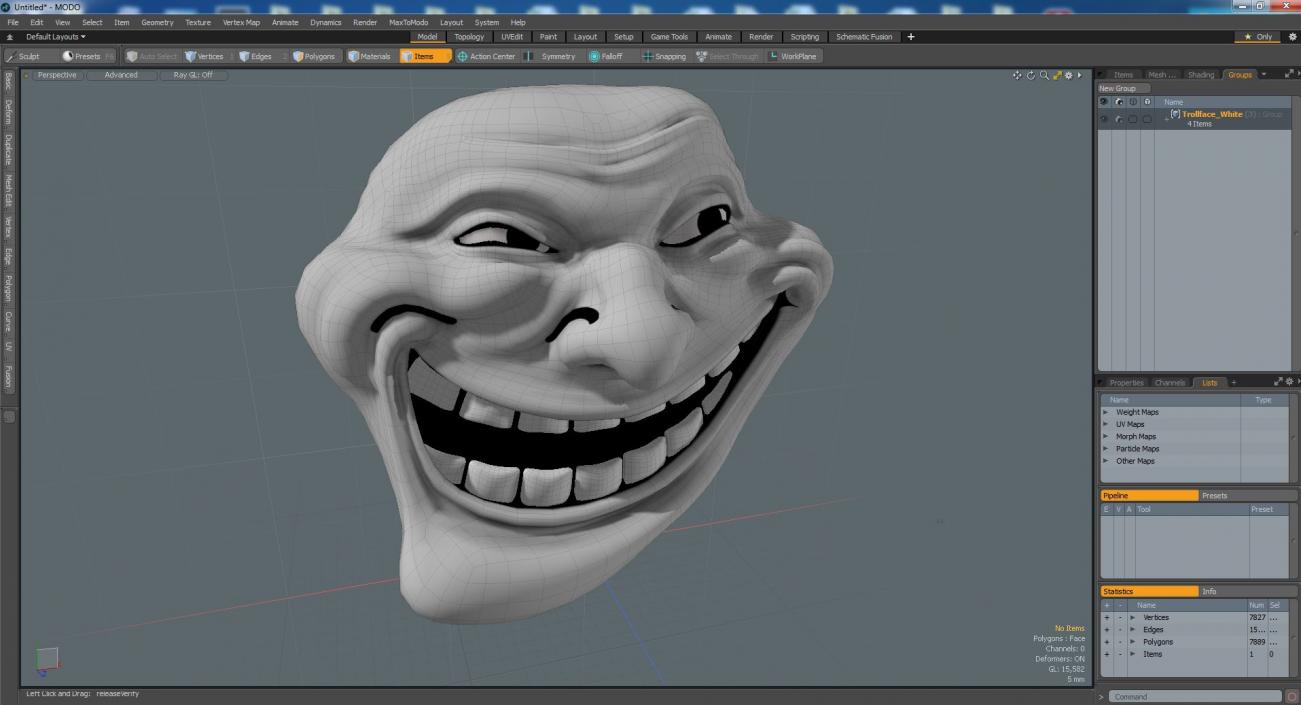 3D model Trollface White