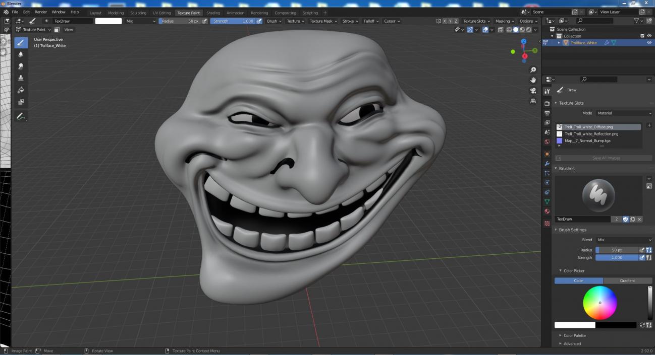 3D model Trollface White