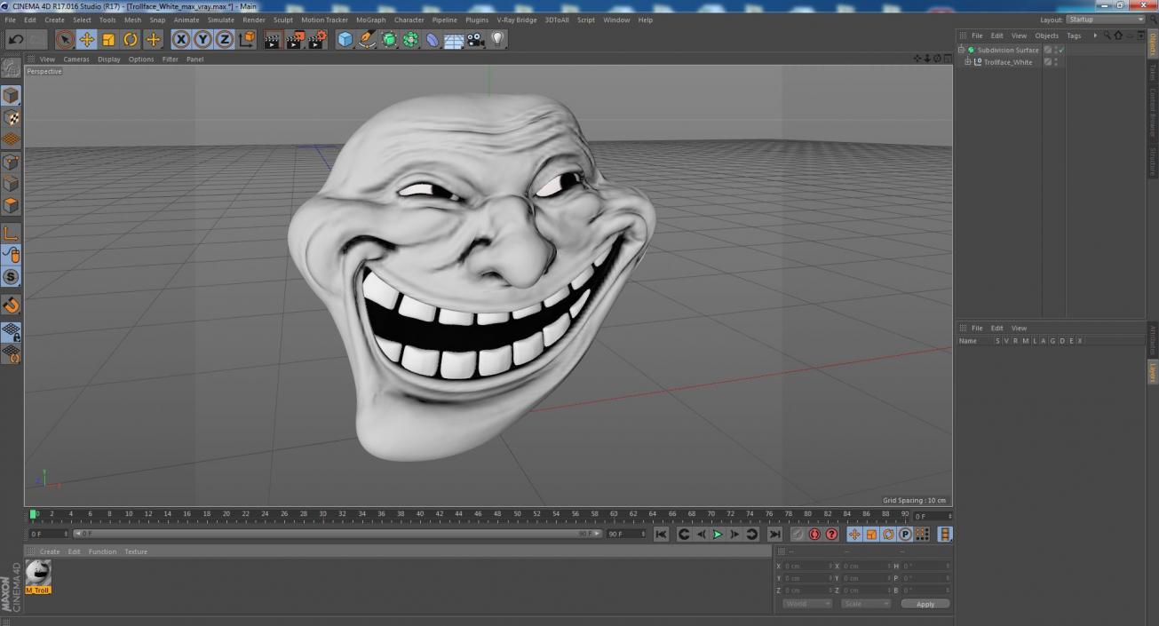 3D model Trollface White