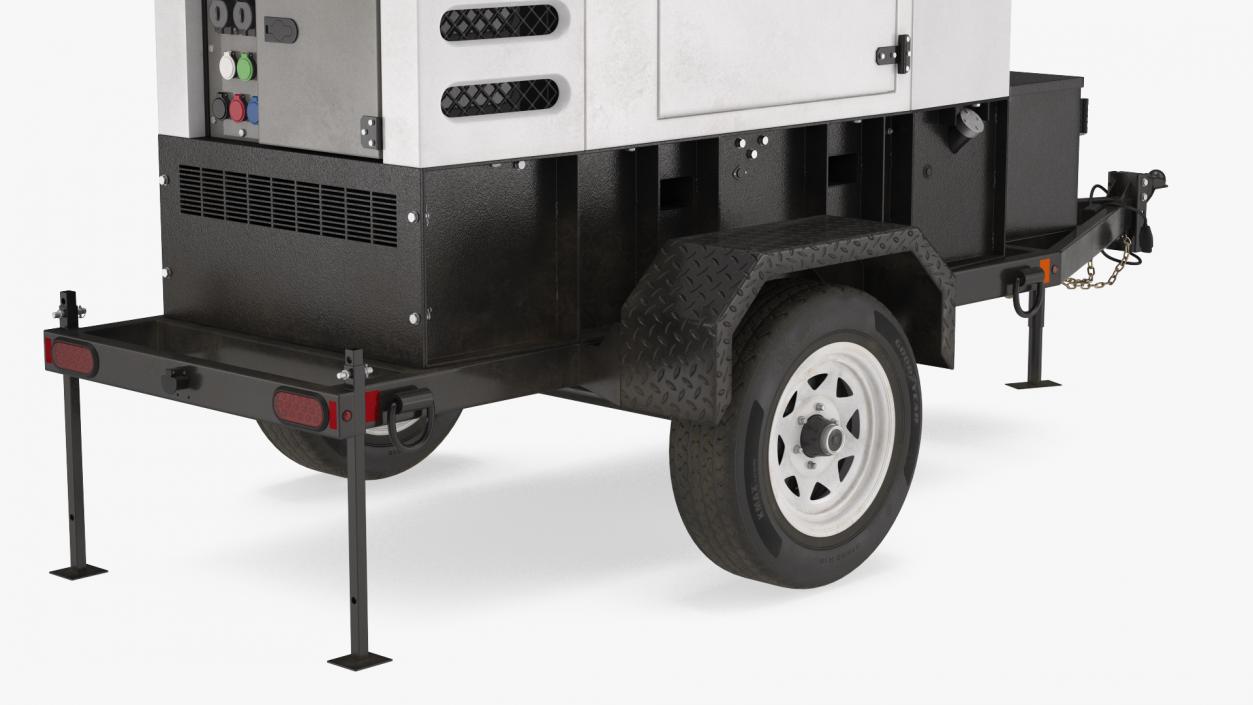 Kohler Mobile Generator with Lighting Mast Rigged 3D model