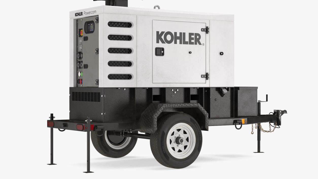 Kohler Mobile Generator with Lighting Mast Rigged 3D model