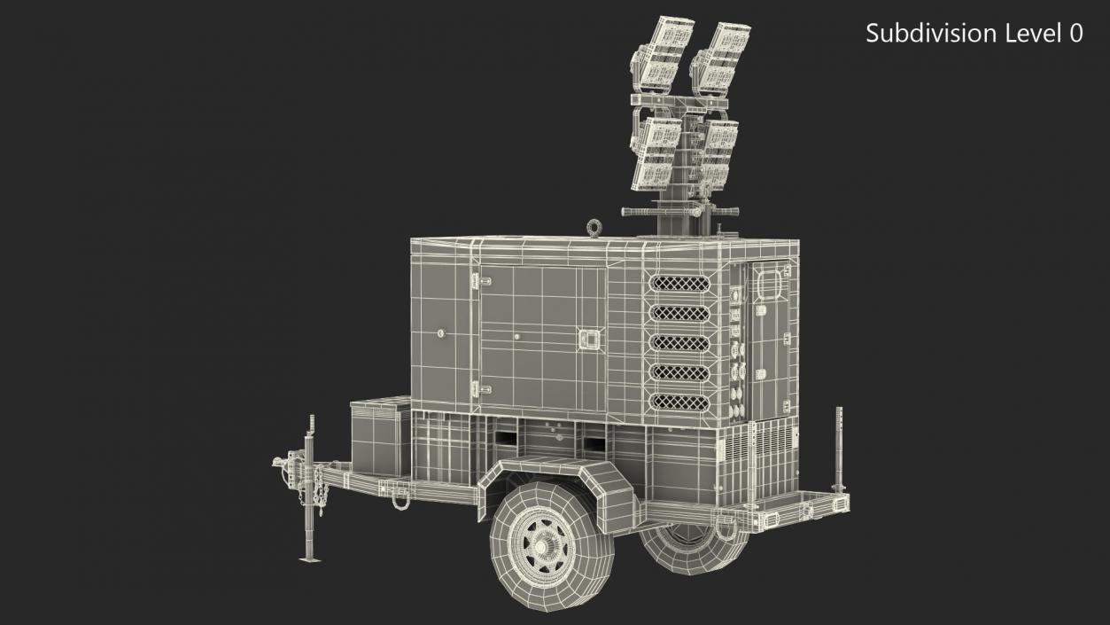 Kohler Mobile Generator with Lighting Mast Rigged 3D model