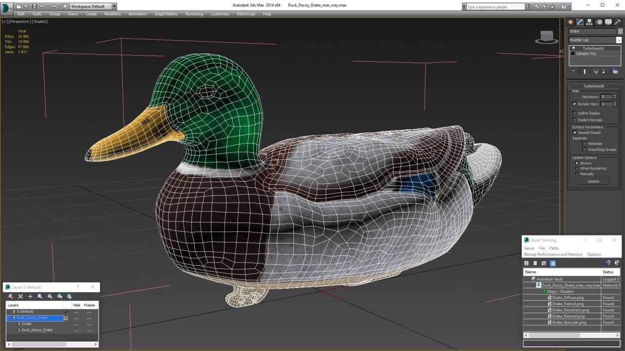 3D Duck Decoy Drake