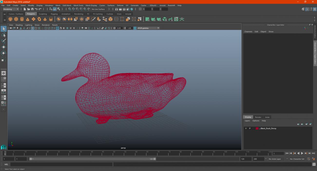 3D Duck Decoy Drake