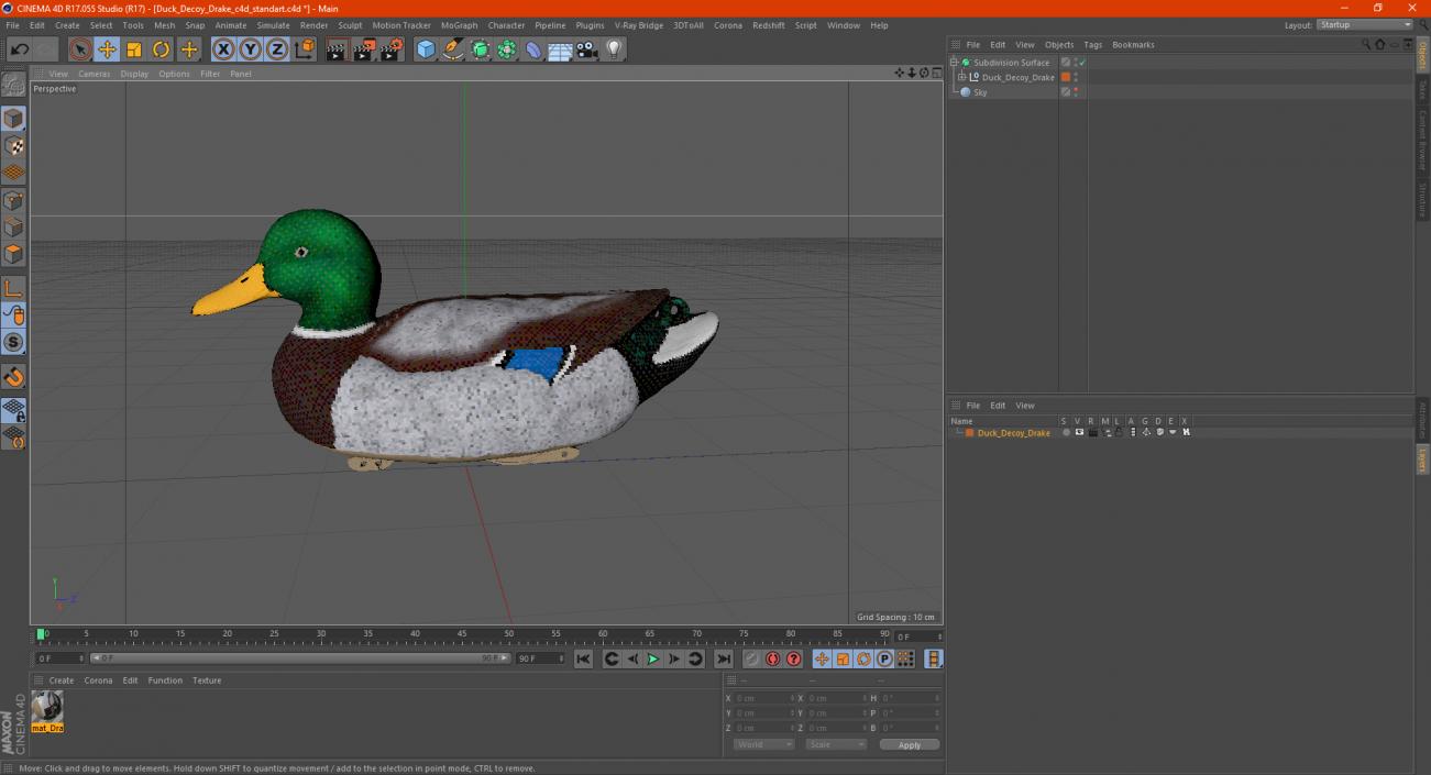 3D Duck Decoy Drake