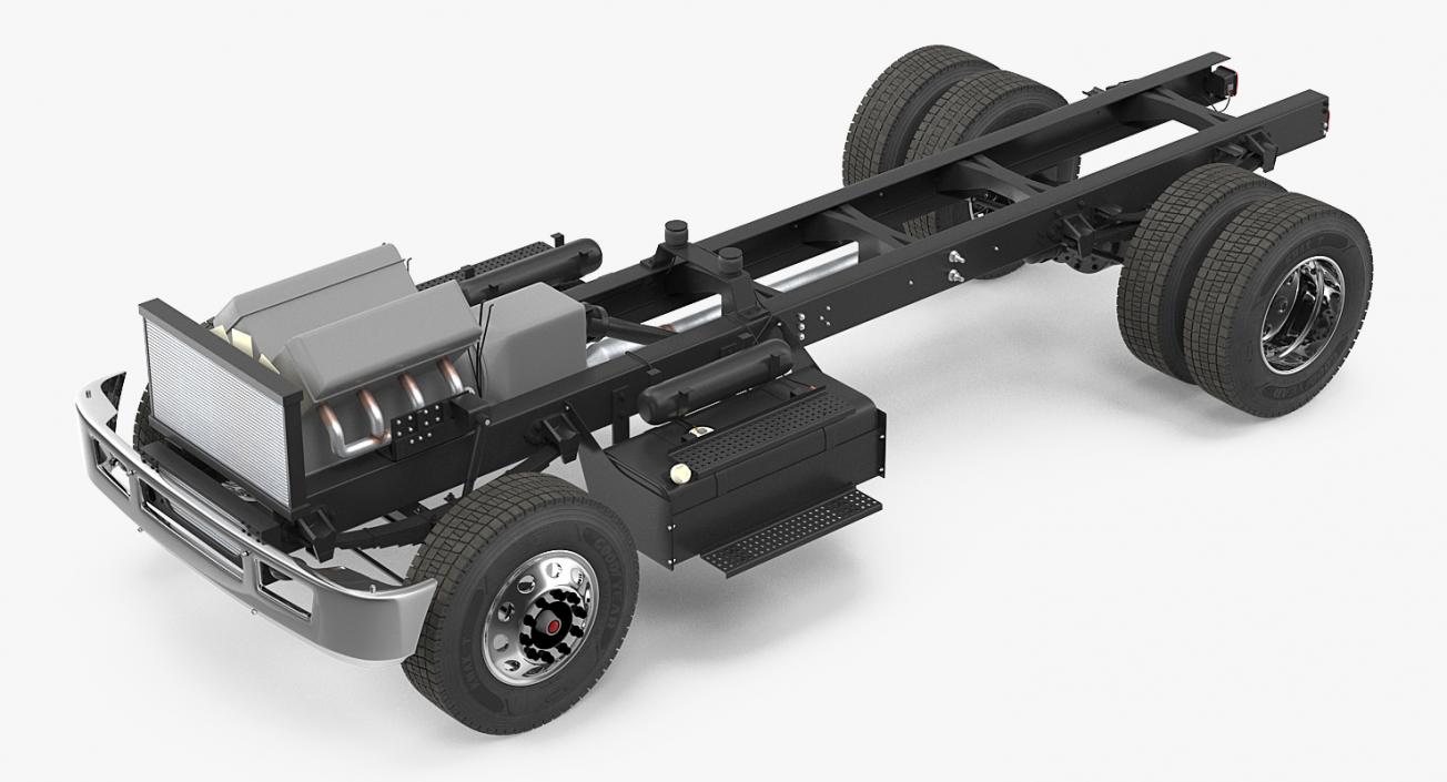 Truck Chassis with Simple Engine 3D