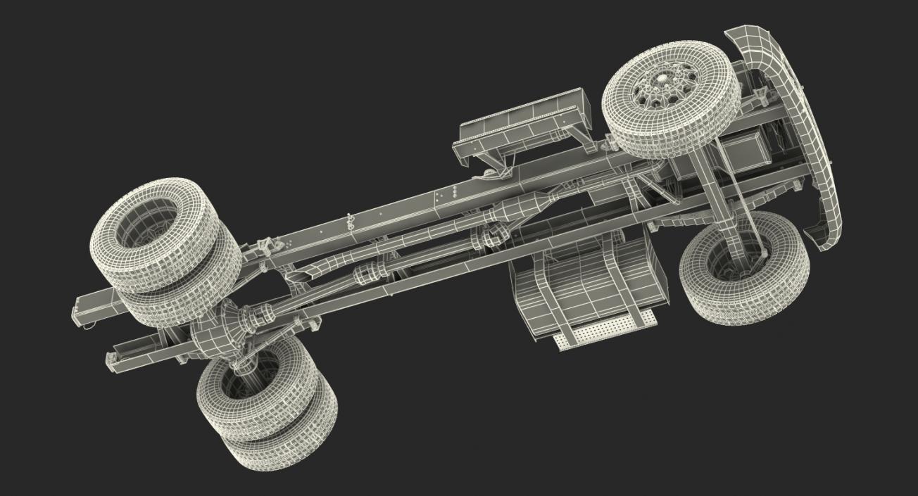 Truck Chassis with Simple Engine 3D