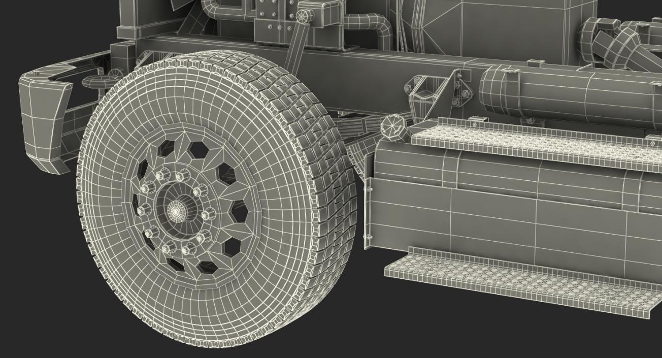 Truck Chassis with Simple Engine 3D