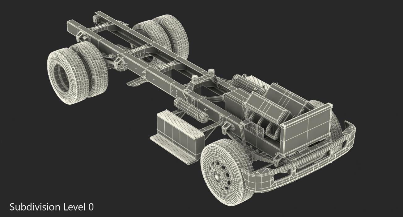 Truck Chassis with Simple Engine 3D