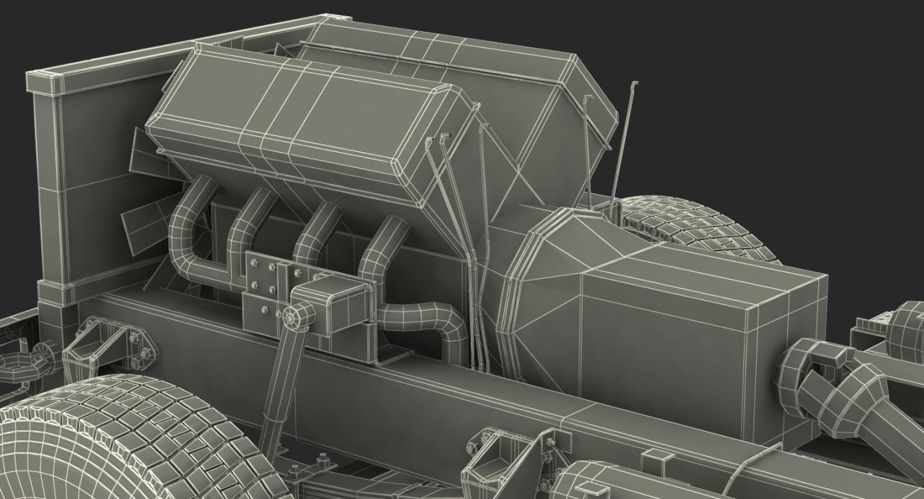 Truck Chassis with Simple Engine 3D