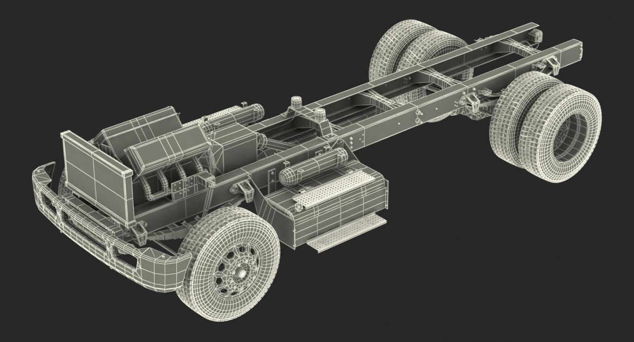 Truck Chassis with Simple Engine 3D