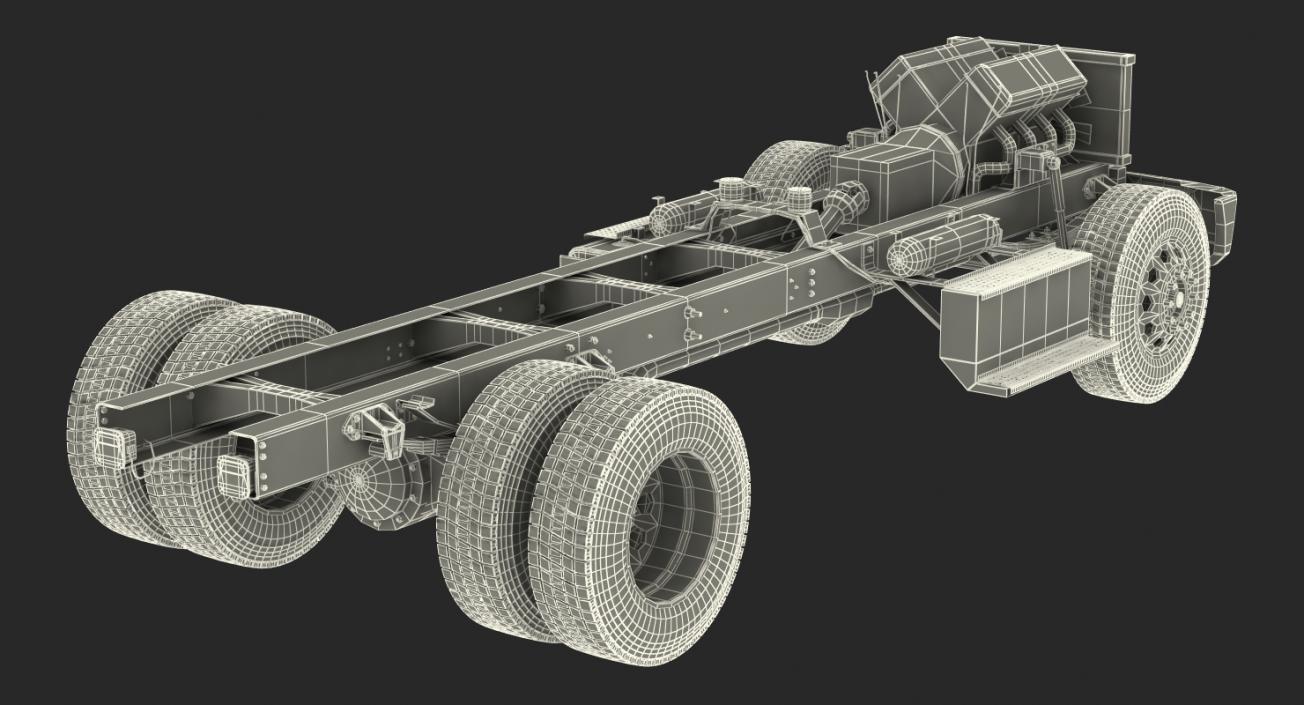 Truck Chassis with Simple Engine 3D