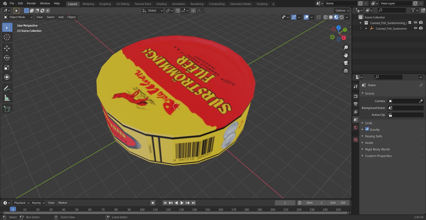 Canned Fish Surstromming 300g 3D model