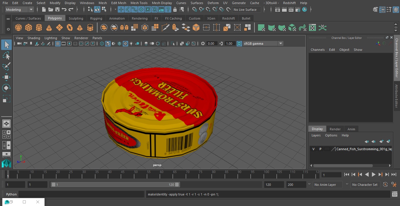 Canned Fish Surstromming 300g 3D model