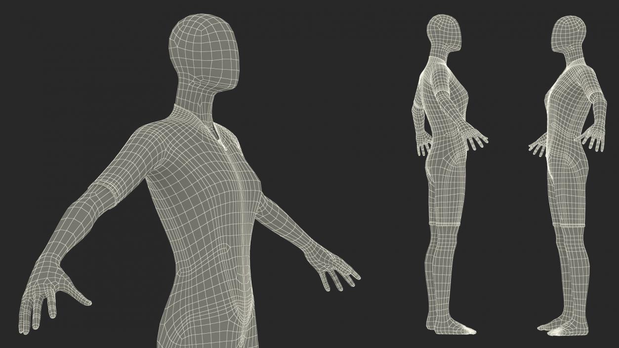 3D model Woman Wetsuit Cressi Shorty Version