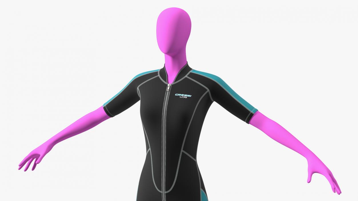 3D model Woman Wetsuit Cressi Shorty Version