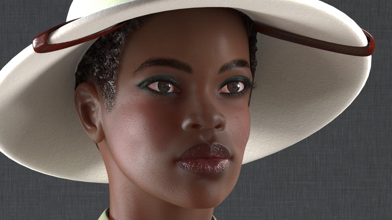 Dark Skin Black Woman Explorer Rigged 3D