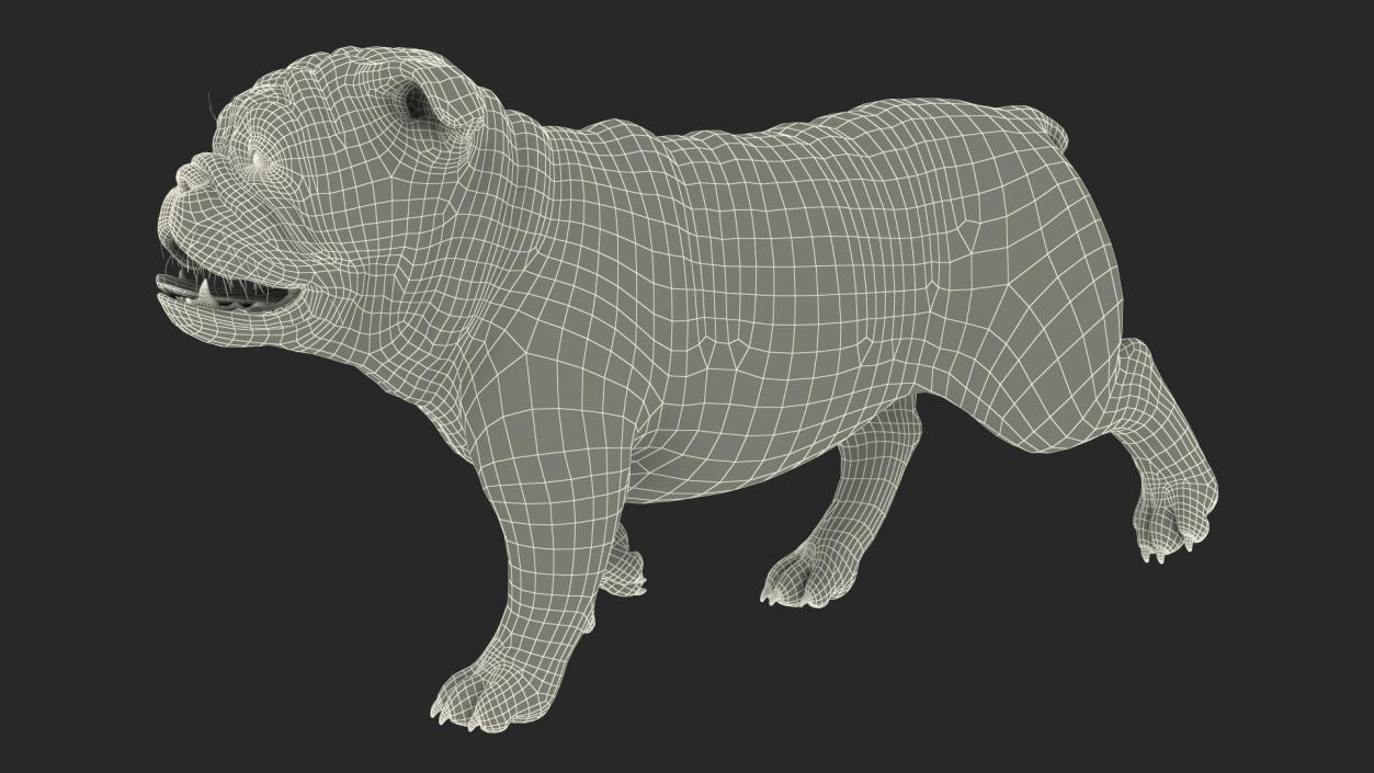 Walking Bulldog Fur 3D model