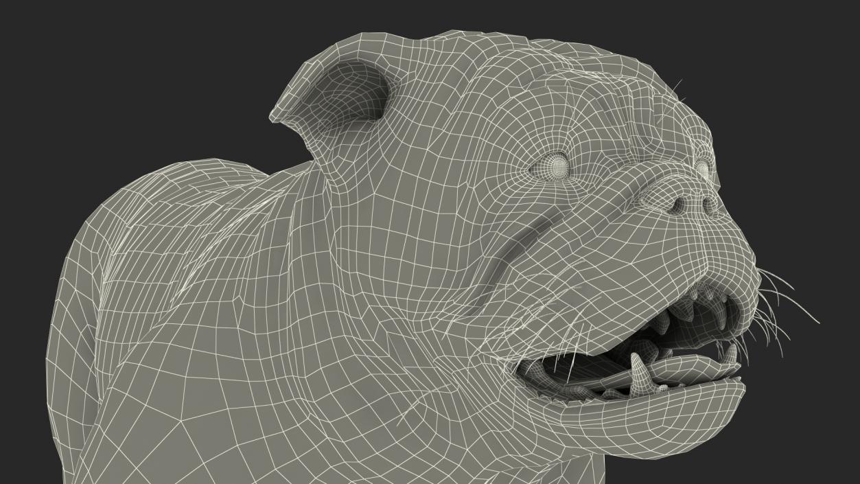 Walking Bulldog Fur 3D model