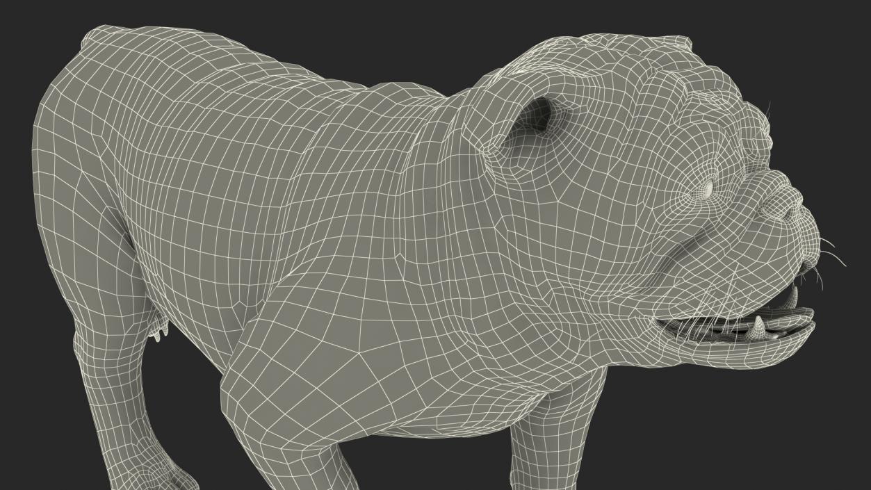 Walking Bulldog Fur 3D model