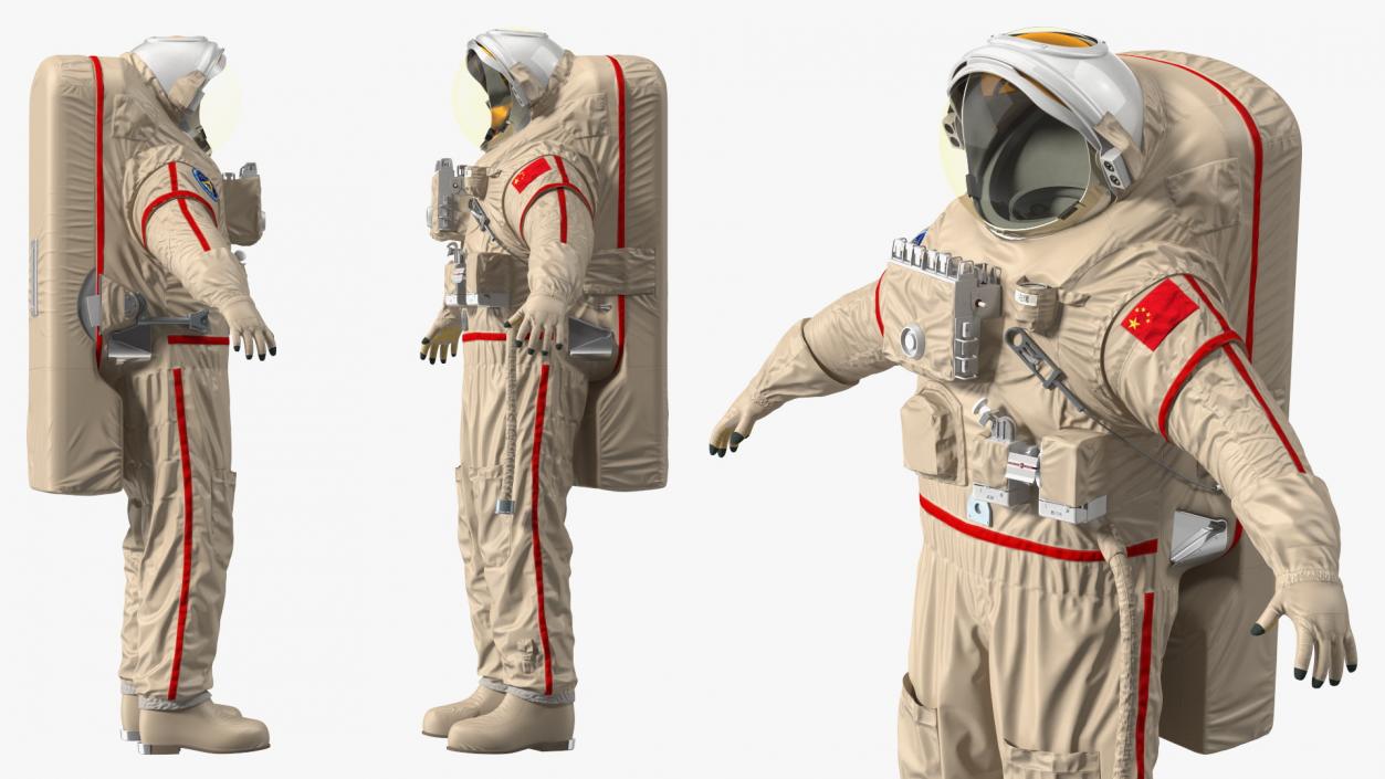 Astronaut Suit Haiying with Helmet 3D model