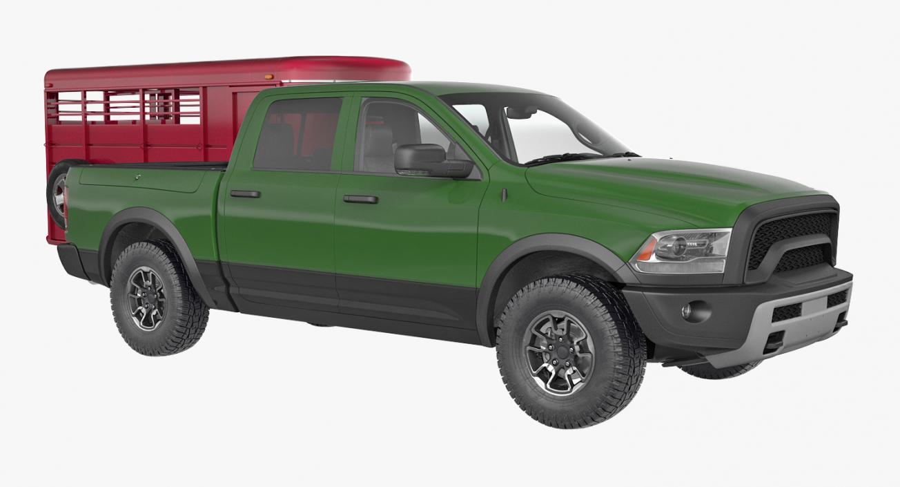 3D Pickup Truck with Horse Trailer