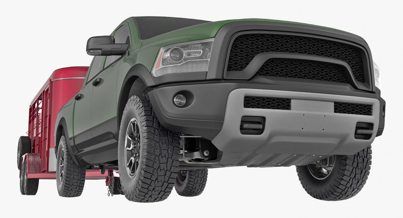 3D Pickup Truck with Horse Trailer