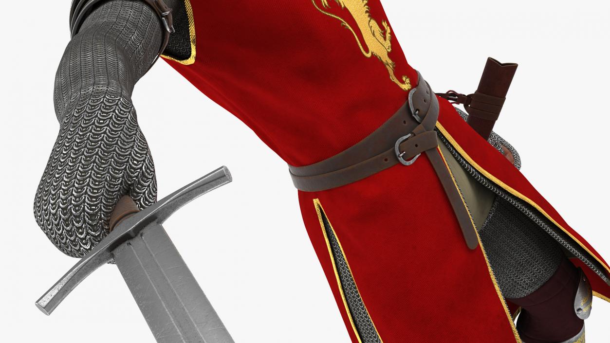 Crusader Knight King Rigged 3D