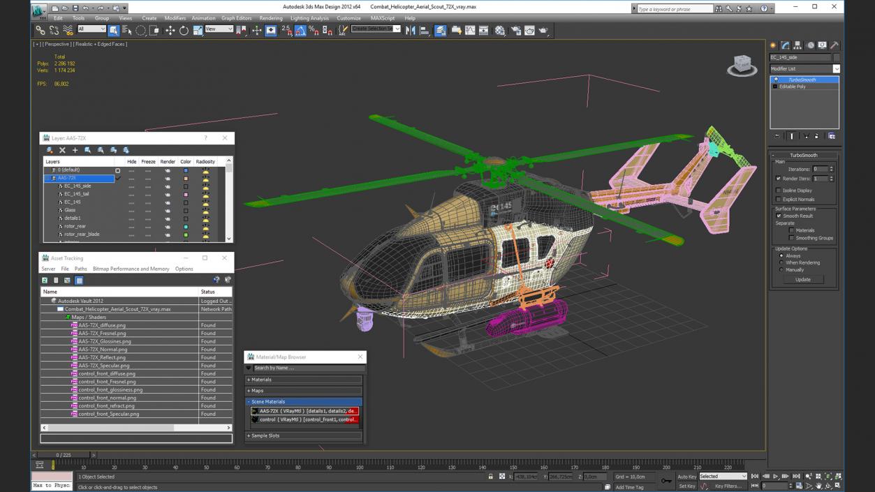 Combat Helicopter Aerial Scout 72X 3D model