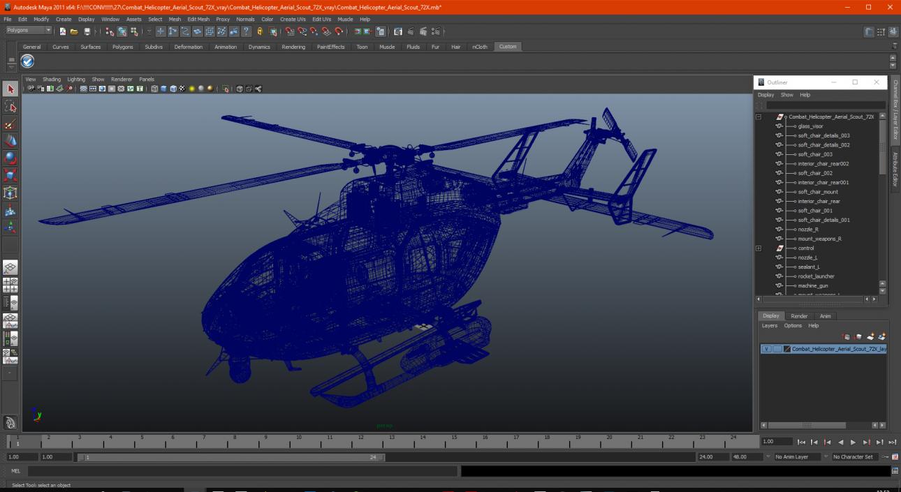 Combat Helicopter Aerial Scout 72X 3D model