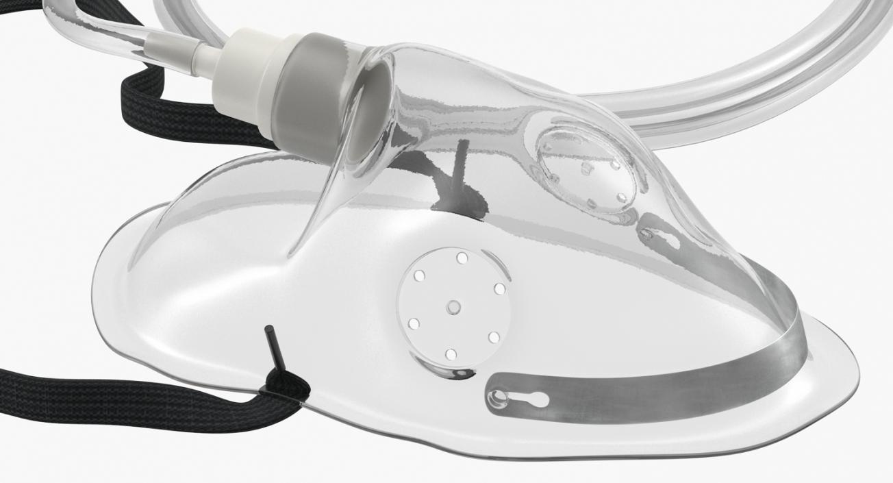 Medical Oxygen Mask With Flexible Strap 3D model