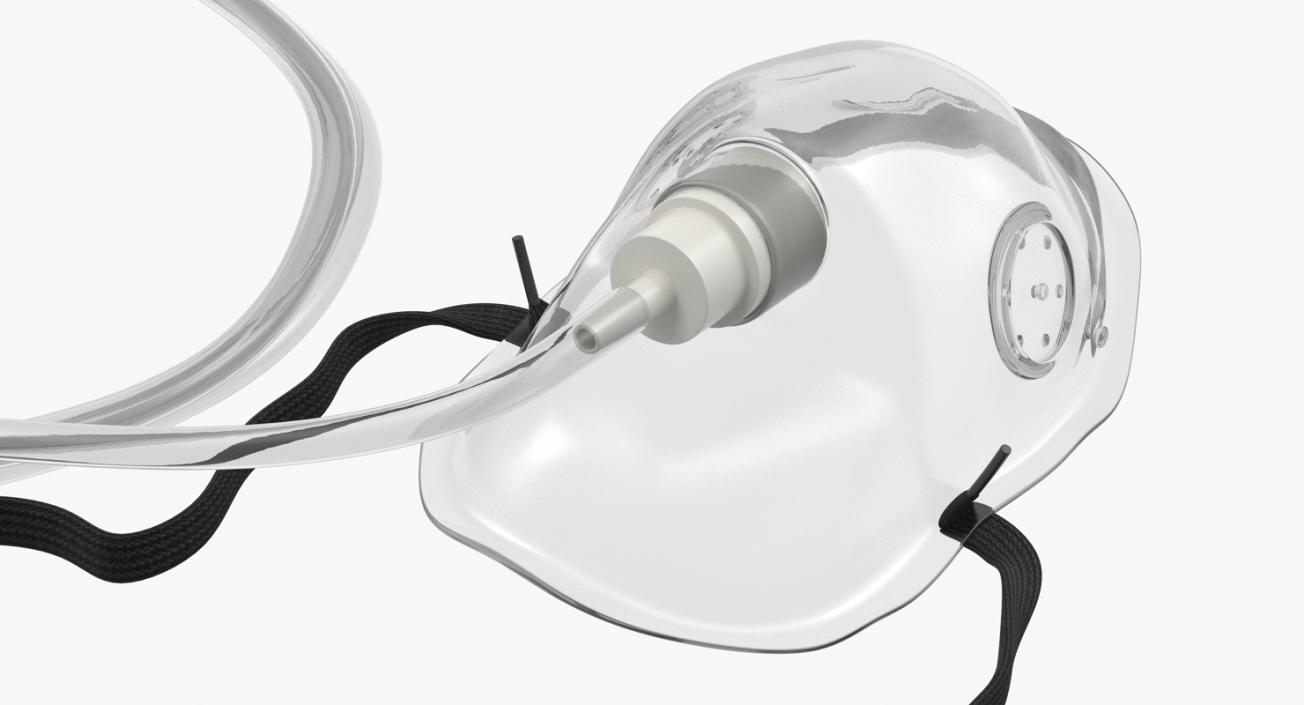 Medical Oxygen Mask With Flexible Strap 3D model