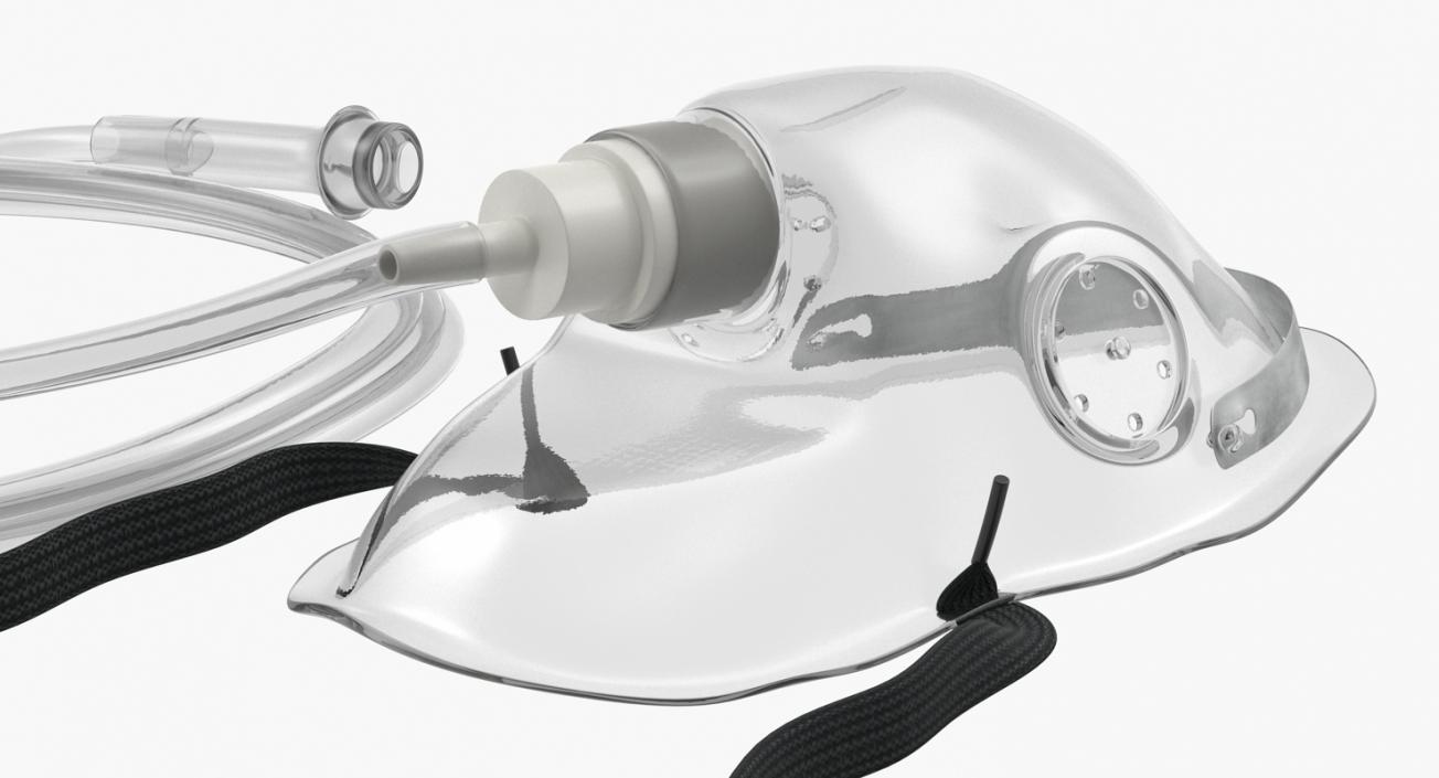 Medical Oxygen Mask With Flexible Strap 3D model