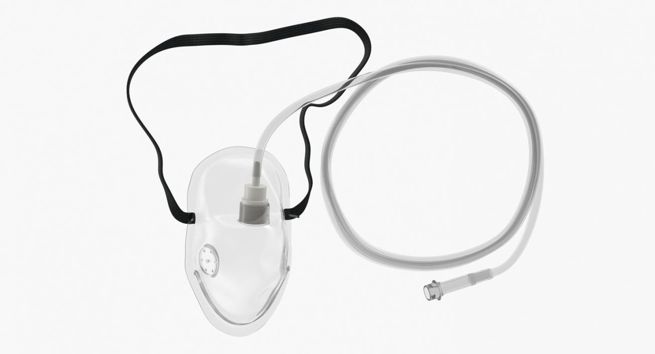 Medical Oxygen Mask With Flexible Strap 3D model