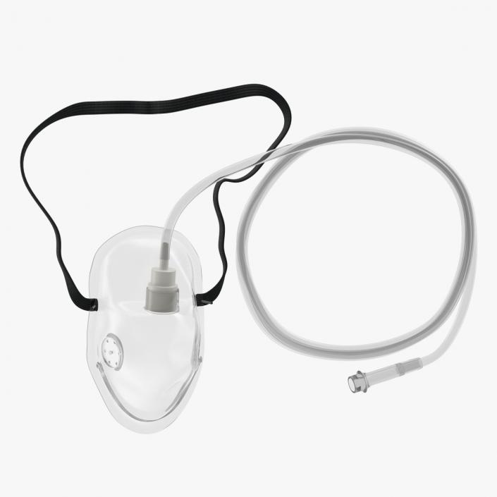 Medical Oxygen Mask With Flexible Strap 3D model