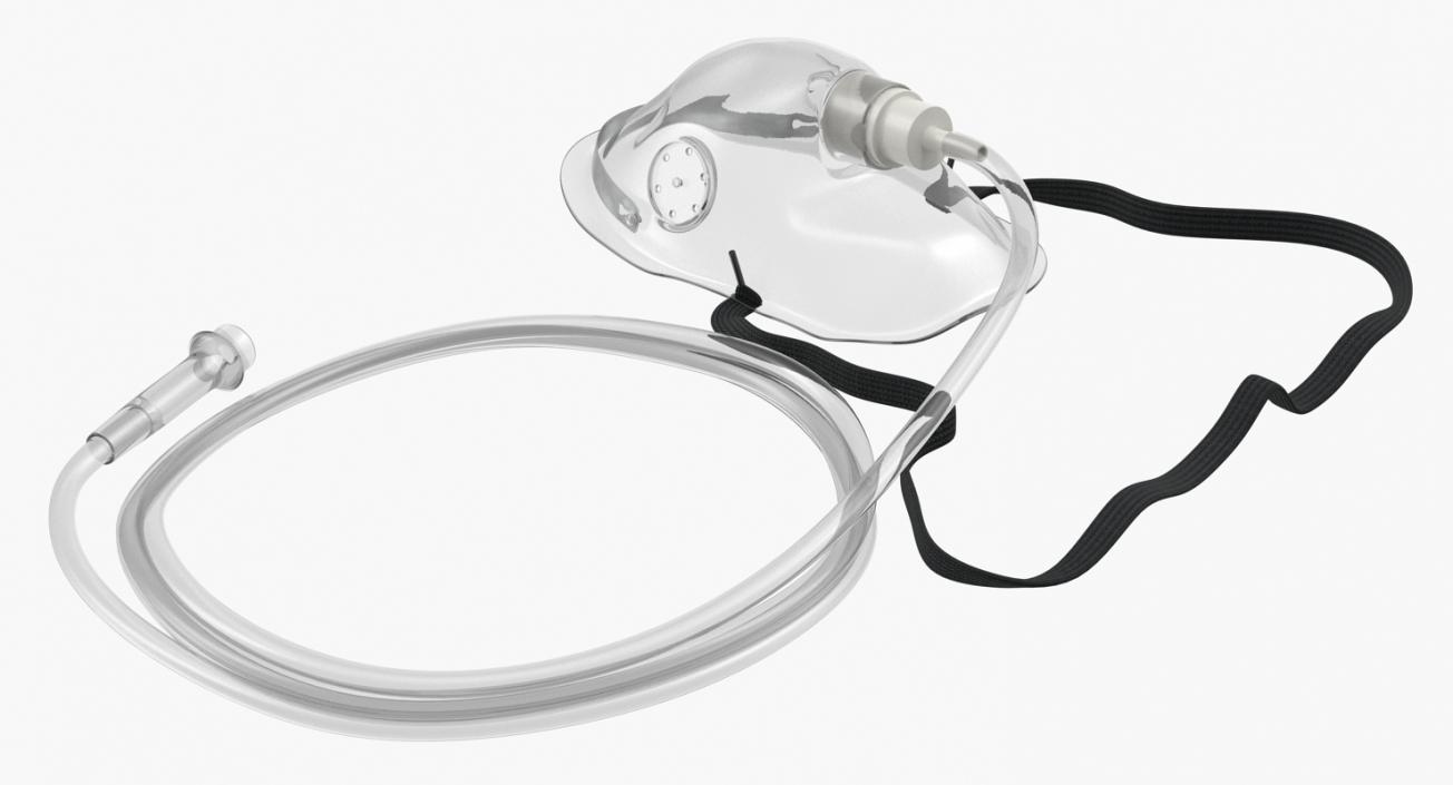 Medical Oxygen Mask With Flexible Strap 3D model