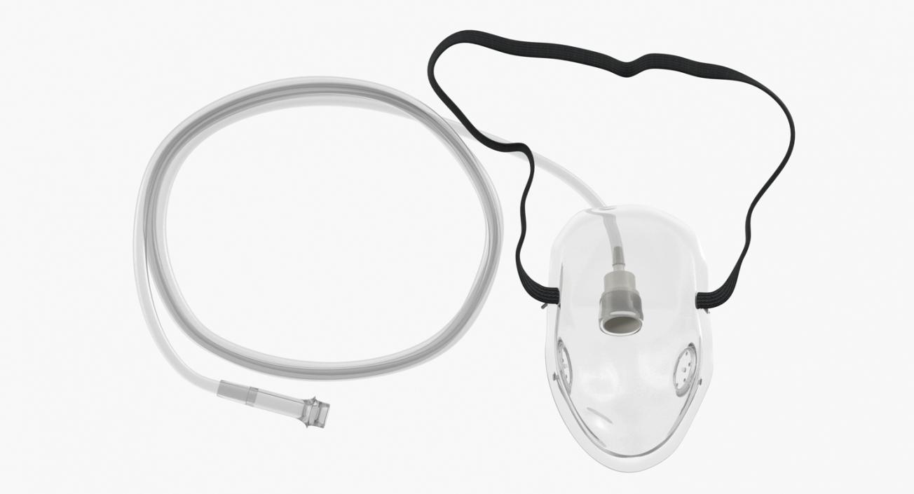 Medical Oxygen Mask With Flexible Strap 3D model