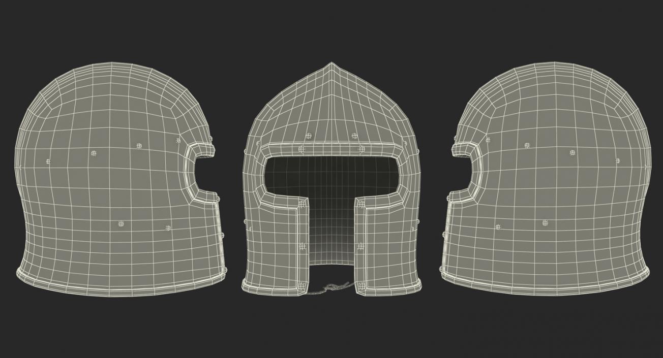 3D Barbuta Medieval Helmet model