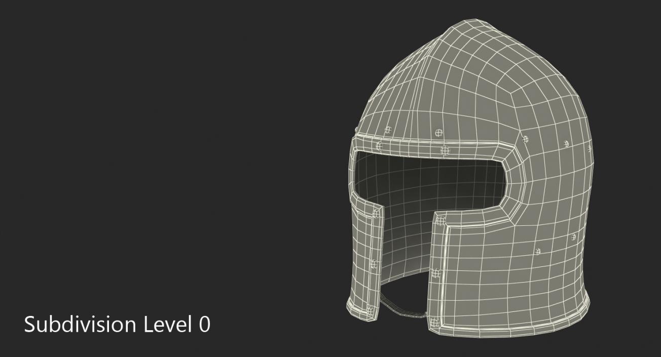 3D Barbuta Medieval Helmet model