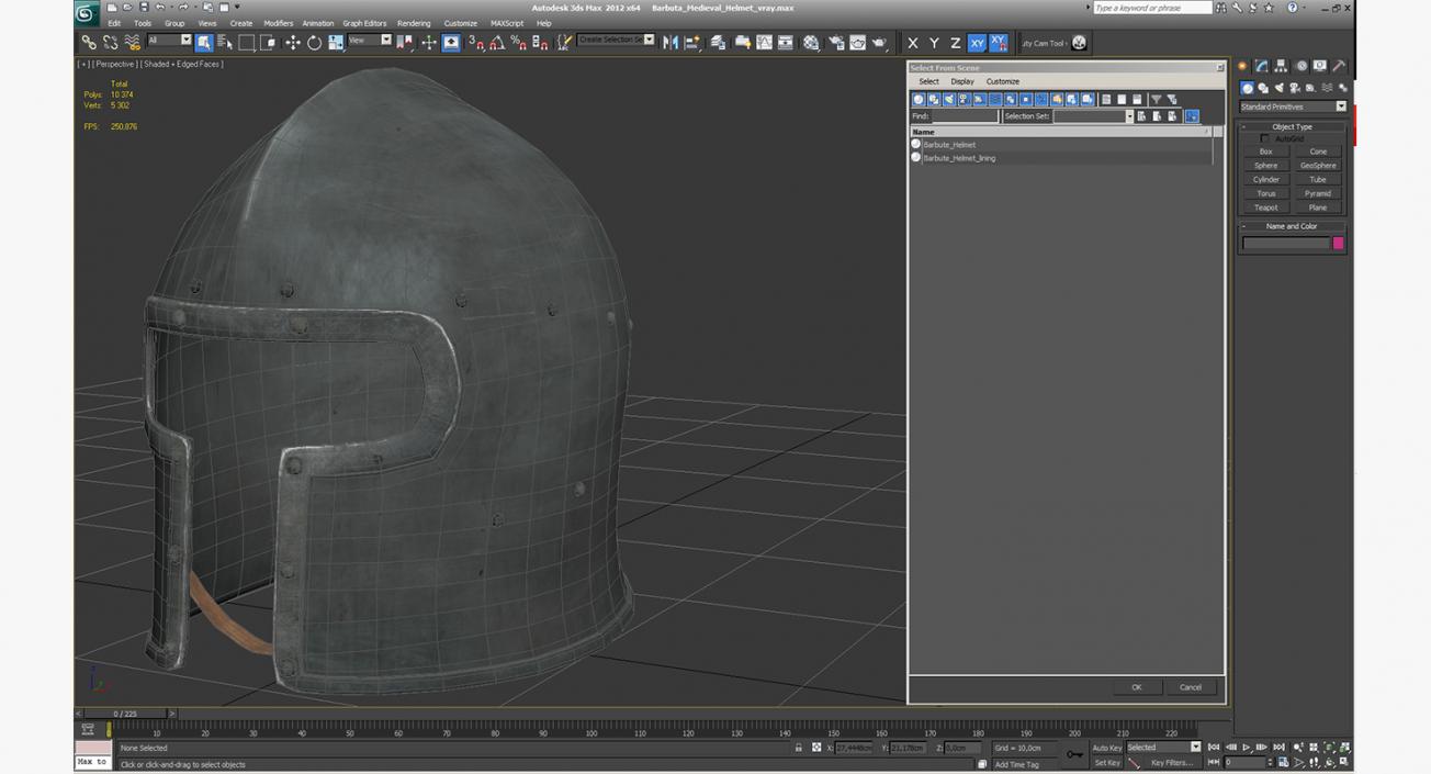 3D Barbuta Medieval Helmet model