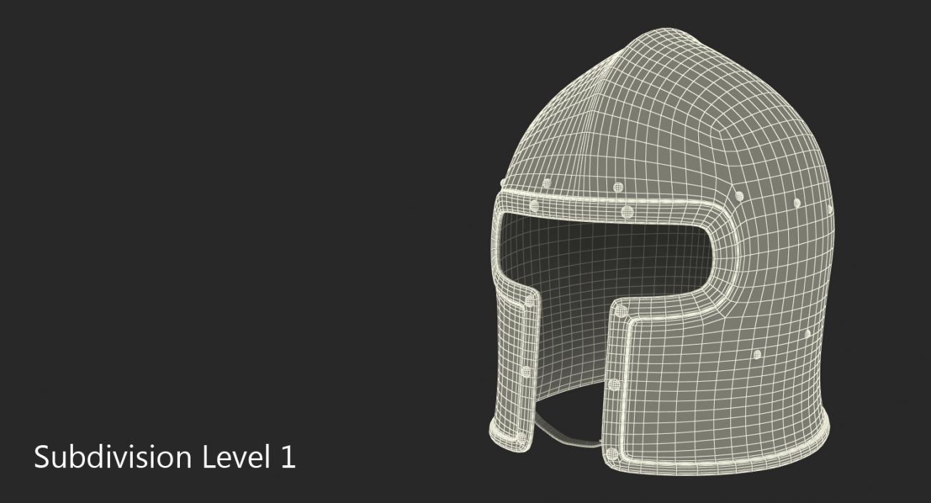 3D Barbuta Medieval Helmet model