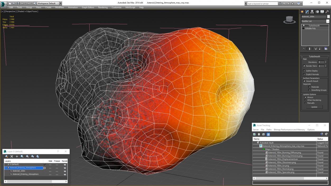 3D Asteroid Entering Atmosphere model